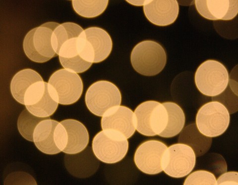Warm glowing lights blurred out of focus