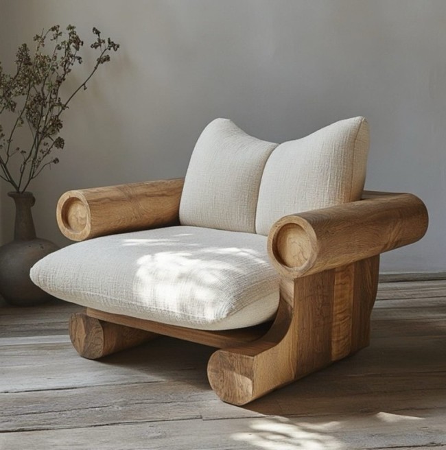 Oakridge boucle chair with a soft, curved silhouette