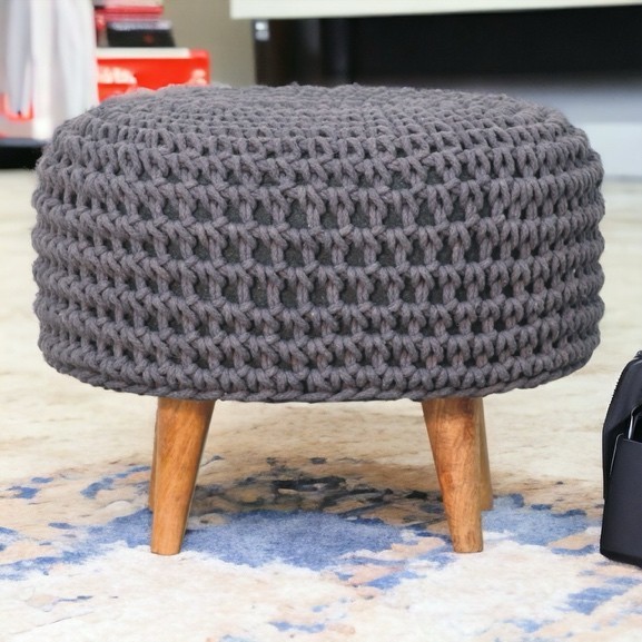 Keeva grey oblong footstool