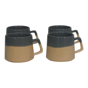 Half Dip Grey Mug Set of 4