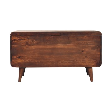 Curved California Walnut Blanket Box